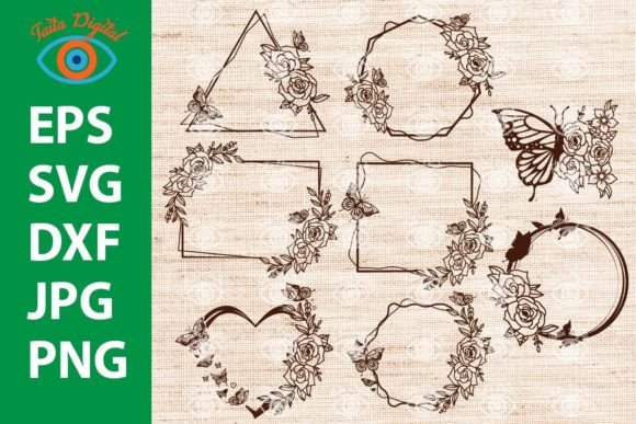 Butterfly Floral Wreath Frame Design