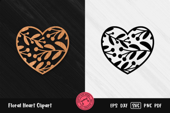 Feminine Floral Heart Clipart