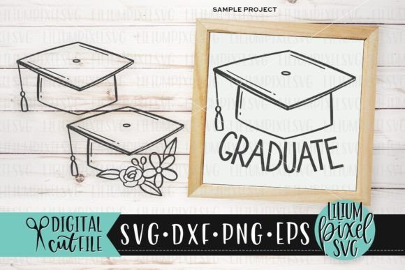 Floral and Plain Graduate Cap