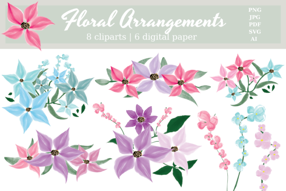 Floral Arrangements - Clipart Paper