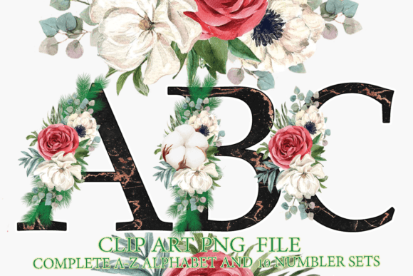 Floral Christmas Alphabet