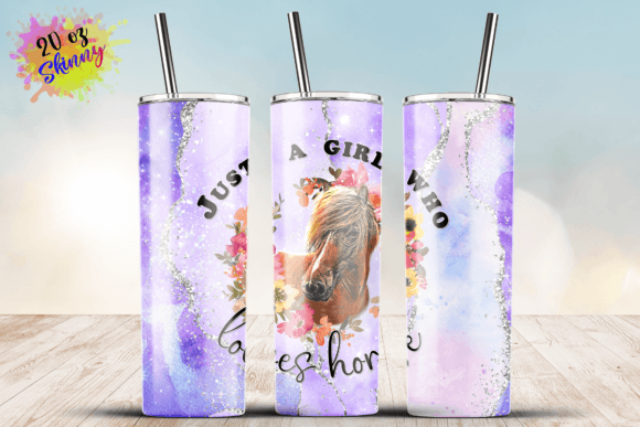Floral Just a Girl Who Loves Horses Wrap