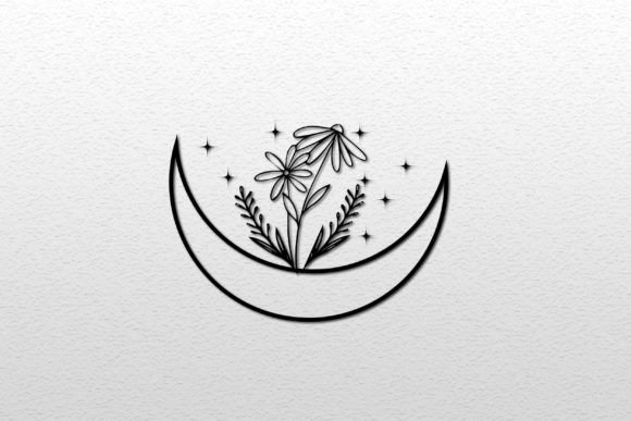 Floral Moon Cut File