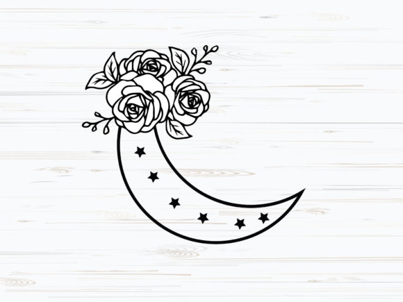 Floral Moon Laser Cut