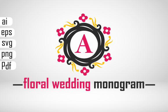 Floral Wedding Monogram A