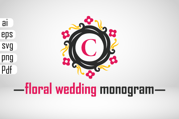 Floral Wedding Monogram C