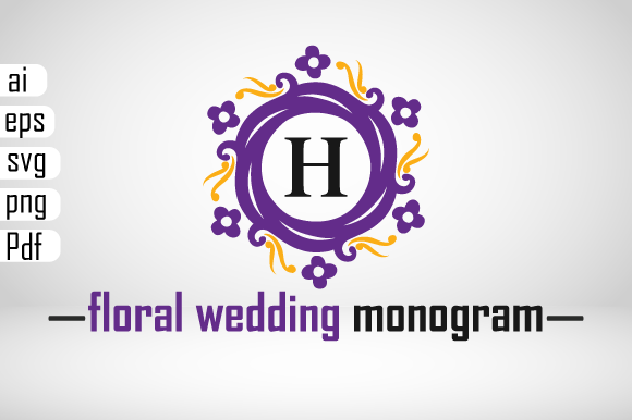 Floral Wedding Monogram H
