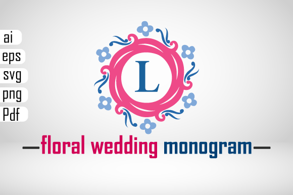 Floral Wedding Monogram L