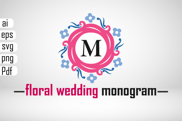Floral Wedding Monogram M