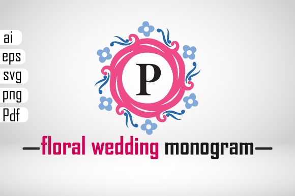 Floral Wedding Monogram P