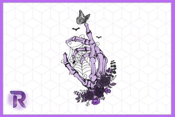 Goth Skeleton Floral Butterfly Halloween