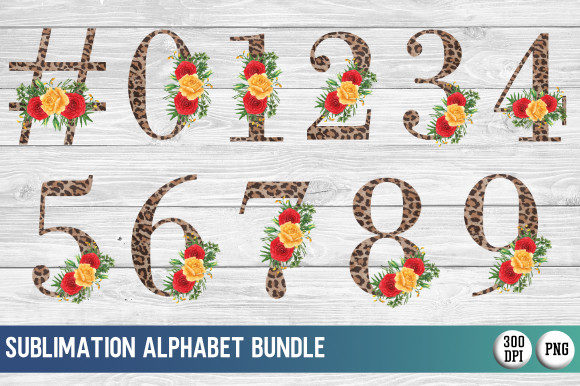 Leopard Floral Alphabet Numbers