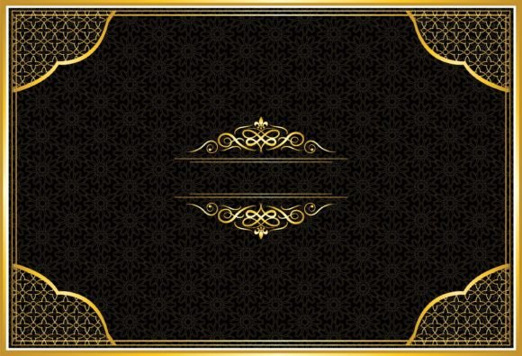 Luxury Golden Floral Frame Title Name