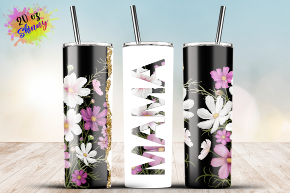 MAMA Floral 20oz Skinny Tumbler Wraps