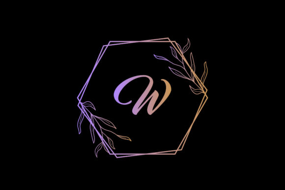 Monogram Emblem Modern Floral