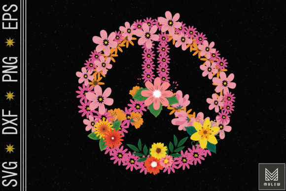 Peace Floral Sign of Peace Hippie Flower