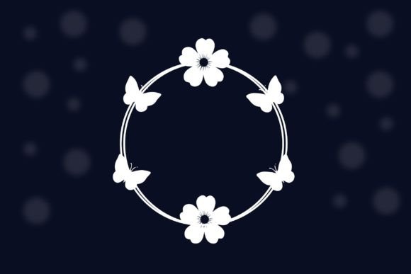 Round Shape Floral Butterfly Design